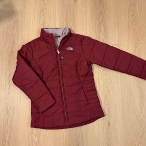 The North Face Burgundy Quilted Puffer Jacket Girls XL